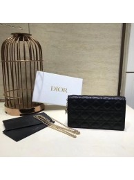 Copy LADY DIOR CALFSKIN WALLET C9025A black JH06997OM51