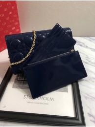 Copy LADY DIOR CALFSKIN WALLET M9001 dark blue JH07336Of26