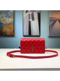 Copy Luxury SAINT LAURENT Angie quilted leather shoulder bag 568906 red JH07900qe74