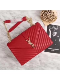 Copy Saint Laurent Classic Monogramme Calf Leather Flap Bag 26588 Cherry JH08166ms30