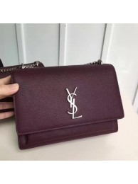 Copy Saint Laurent mini Monogramme Cross-body Shoulder Bag 441971 Wine JH07924KD82