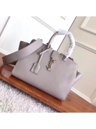 Copy SAINT LAURENT Monogram Cabas small leather tote 3807 grey JH08112cS18