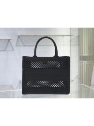 Copy SMALL DIOR BOOK TOTE Black Mesh Embroidery M1296Z JH06855RZ88