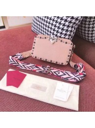 Copy Valentino Garavani Rockstud leather shoulder bag 7279 pink JH09696Of26