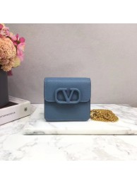 Copy VALENTINO Origianl leather 067 Chain bag blue JH09570nS53