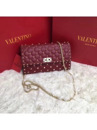 Copy Valentino Original Leather cross-body bag 38020 Wine JH09877Xq19