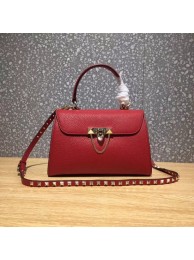 Copy Valentino Original Leather Tote Bag 0065 red JH09882cS18