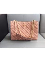 Copy Valentino Starry Series Shopping Bag Original Sheepskin Leather 0346 pink JH09822Ea94