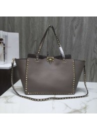 Designer Fake VALENTINO Rockstud large tote 0973 grey JH09749TP23