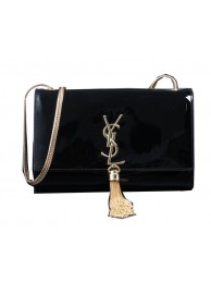 Designer Replica YSL Monogramme Cross-body Shoulder Bag Patent Leather Y311218 Black JH07992Jz48