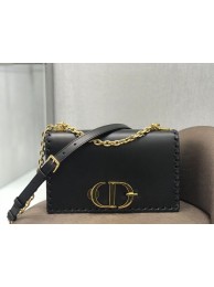 DIOR 30 MONTAIGNE THREADED EDGES CALFSKIN FLAP CHAIN BAG M9220 black JH07035Jy64