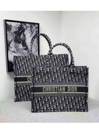 DIOR BOOK TOTE BAG IN EMBROIDERED CANVAS C1287 dark blue JH07020fK95