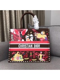 DIOR BOOK TOTE BAG IN MULTI-COLOURED CALFSKIN M1286 red&brown JH07453Lg61