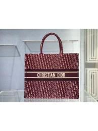 DIOR BOOK TOTE Burgundy Dior Oblique Embroidered Velvet M1286Z JH06853ix60