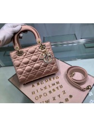 Dior Lady Original Silk Pink Bag 2369 Diamond Gold JH07239Qa65