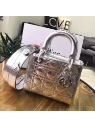 Dior lucky badges Original sheepskin Tote Bag 88034 silver JH07613Yj44