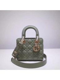 Dior lucky badges Original sheepskin Tote Bag A88035 green JH07319Td71