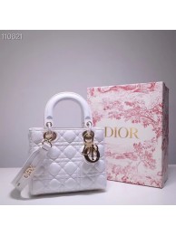 Dior lucky badges Original sheepskin Tote Bag A88035 white JH07233nB47