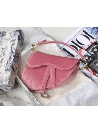 Dior MINI SADDLE BAG M447S Velvet pink JH07205Wc12