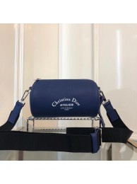 Dior Original GRAINED CALFSKIN ROLLER POUCH WITH ATELIER PRINT 1ATPO061 blue JH07521mT16