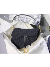 Dior SADDLE DENIM CANVAS BAG M928 denim black JH07149Qu69