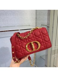 Dior SMALL DIOR CARO BAG Soft Cannage Calfskin M9241 red JH06798qx37