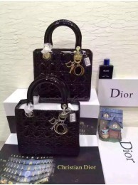 Dior Small Lady Dior Bag Patent Leather 5502 Black JH07670nR86