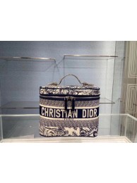 Dior Toile de Jouy Embroidery DIORTRAVEL VANITY CASE S5480V Blue JH06834DV39