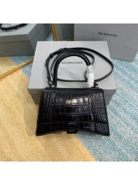 Fake 1:1 Balenciaga HOURGLASS SMALL TOP HANDLE BAG crocodile embossed calfskin B108895F JH09393qF80