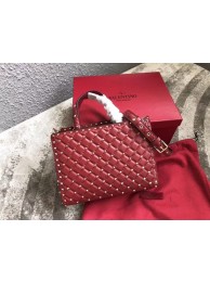 Fake Cheap VALENTINO Candystud quilted leather tote 0061 red JH09865Wq19