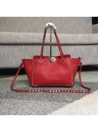 Fake Cheap VALENTINO Rockstud medium tote 0972 red JH09740jV17