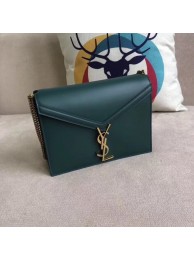 Fake SAINT LAURENT Cassandra shoulder bag 96156 green JH07981zK58