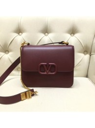 Fake VALENTINO VLOCK Origianl leather shoulder bag 0908 Burgundy JH09549GM41