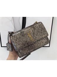 First-class Quality SAINT LAURENT Monogram Sunset medium Snake Leather cross-body Bag 442906 Gold JH07867aF97