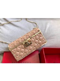 First-class Quality VALENTINO Rockstud quilted leather cross-body bag 0702 apricot JH09811mU66