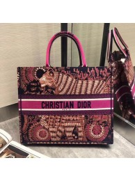 FUCHSIA DIOR BOOK TOTE DIOR ANIMALS EMBROIDERED CANVAS BAG M929 JH07059wk65