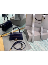 High Quality Balenciaga Hourglass XS Top Handle Bag 28331S dark blue JH09363Ao69