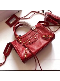 High Quality Fake Balenciaga The City Handbag Calf leather 382567 red JH09421nD19