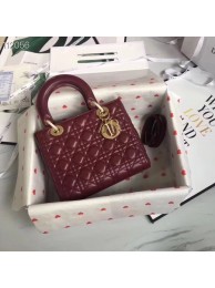 High Quality Imitation LADY DIOR LAMBSKIN BAG CAL44550 burgundy JH07212Cw85