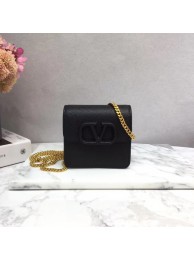 High Quality Imitation VALENTINO Origianl leather 067 Chain bag black JH09572Cw85