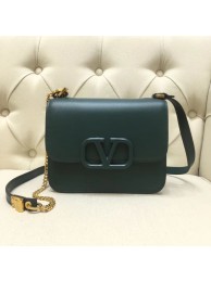 High Quality Replica VALENTINO VLOCK Origianl leather shoulder bag 0906 green JH09554lk70