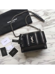 High Quality SAINT LAURENT leather shoulder bag Y550286 black JH07955My83