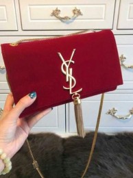 Hot 2015 Yves Saint Laurent spring and summer new model velvet 311218 red JH08434DJ96