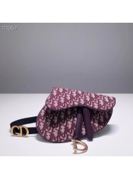 Hot DIOR OBLIQUE SADDLE BELT BAG S5632CTZQ burgundy JH07254DJ96