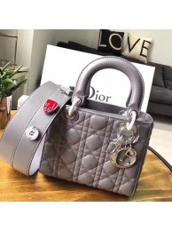 Imitation 1:1 Dior lucky badges Original sheepskin Tote Bag 88034 grey JH07615LT32