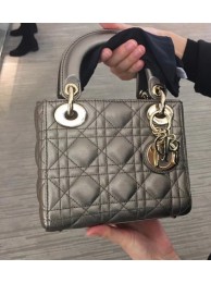 Imitation AAAAA MINI LADY DIOR-TAS VAN LAMSLEER CAL44500 Silver gray JH07234Af81