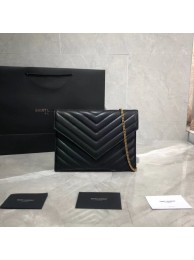 Imitation AAAAA Yves Saint Laurent Shoulder Bag Original Leather Y569267 Black JH07824Af81