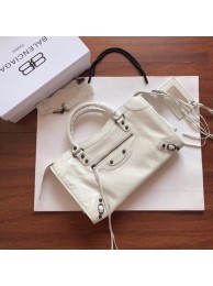 Imitation Balenciaga The City Handbag Calf leather 382569 white JH09412wE81