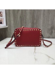 Imitation Cheap VALENTINO Rockstud leather cross-body bag 97410 red JH09856wG78