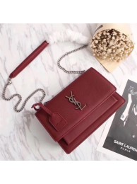 Imitation Designer Yves Saint Laurent Monogramme Cross-body Shoulder Bag 26606 wine JH08324Ss68